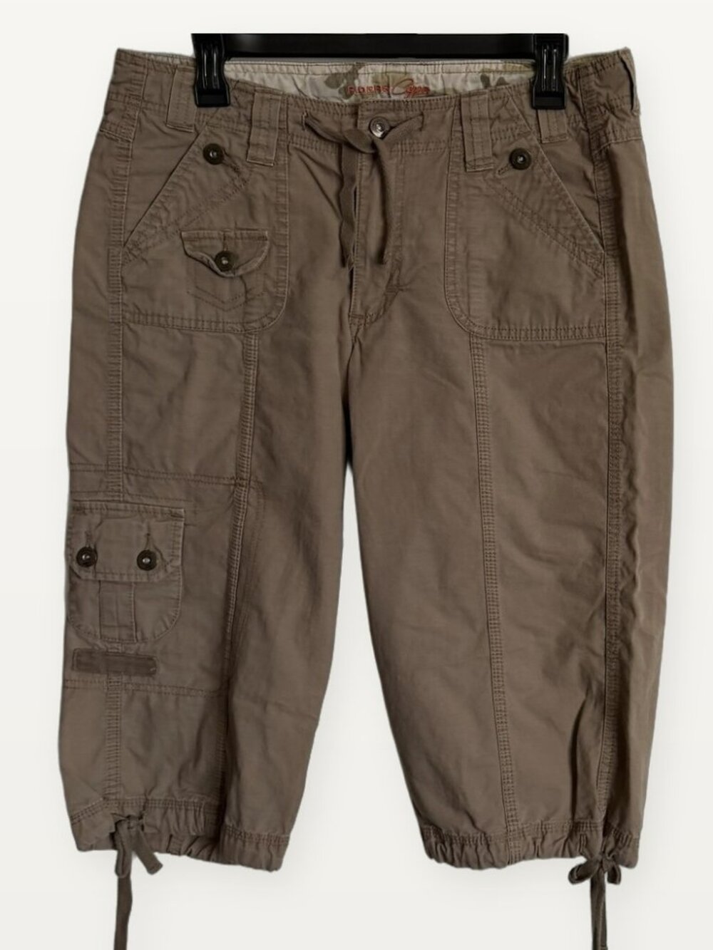 Riders by Lee Taupe Cotton Cargo Capri Drawstring Pants Size 11M